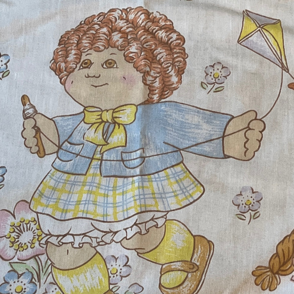 Vintage Kid's Cabbage Patch Complete Twin Sheet Set Circa 1983 - Picture 5 of 10
